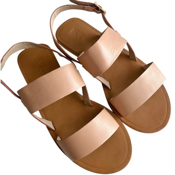 ASOS DESIGN Neutral Double Strap Slingback Simple Sandals natural UK 7/US 9 - Picture 2 of 10